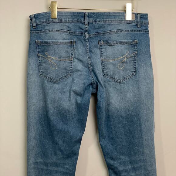 Jordache 12 Skinny boyfriend jeans blue denim light wash painted flowers boho - Picture 6 of 8